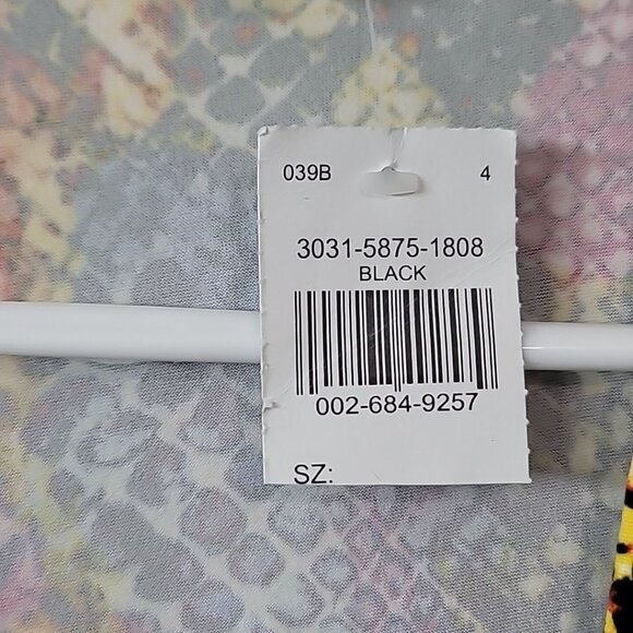 NWT Love J Women's Swimsuit Cover-up Open Front Size Sm Rainbow Snakeskin Beach - Picture 4 of 13